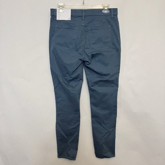 LOFT Women Sateen Skinny Ankle Pants Sz 4 Blue Gray Mid Rise Five Pocket Casual - Picture 2 of 6